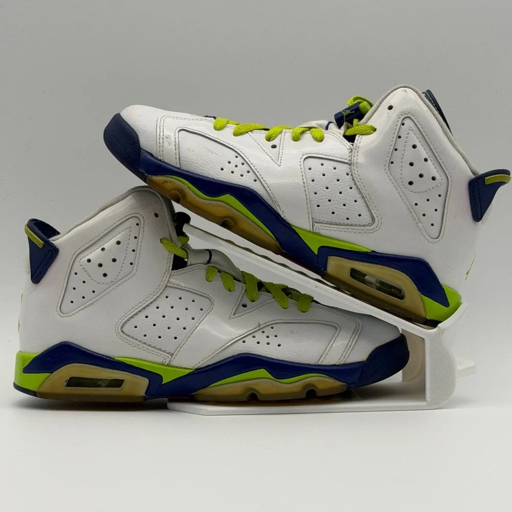 Jordan 6 Retro Fierce Green‎ Seahawk White Blue Green 543390-108 6.5Y 8W NB